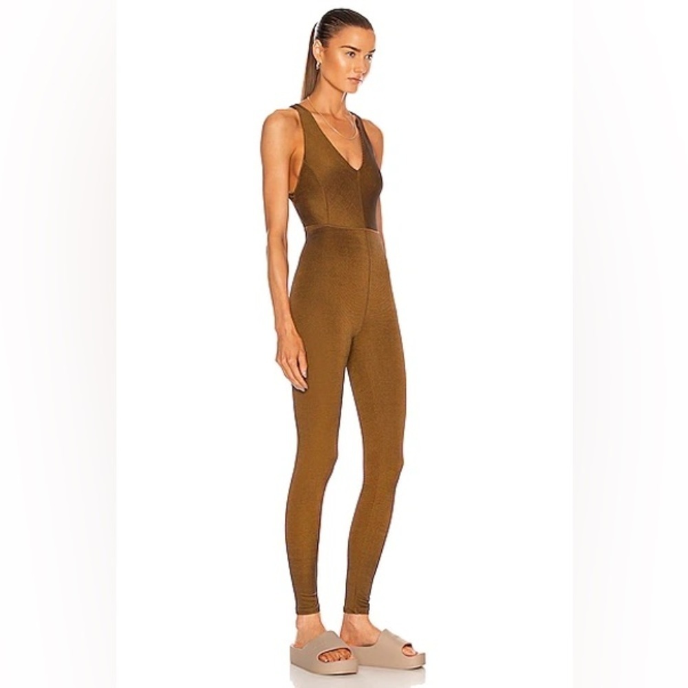 Twenty Montreal Ribbed Cross-Back Jumpsuit Brown Size S NWT